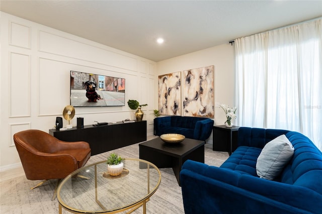 living room with plenty of natural light