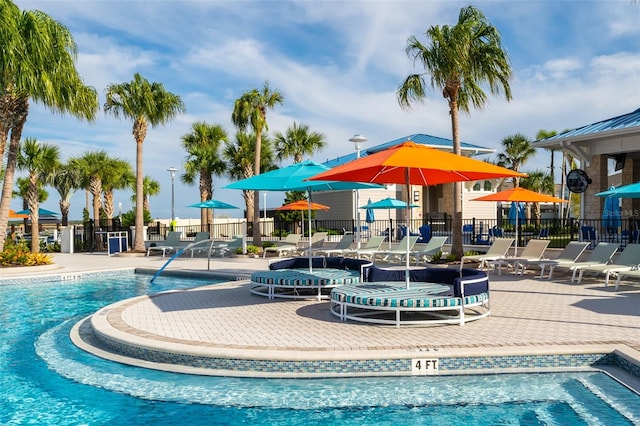 view of pool with a patio area