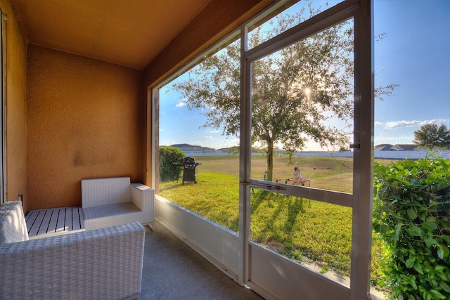 view of unfurnished sunroom