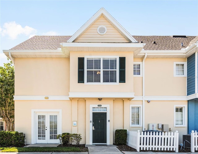 view of front of property with french doors