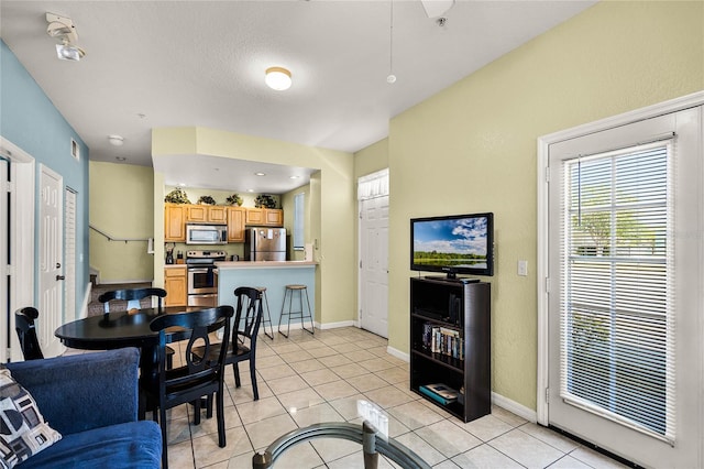 interior space with light tile flooring