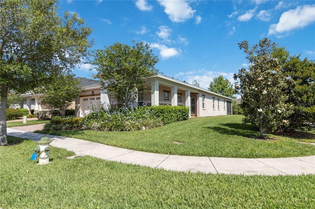 view of front of house with a front lawn