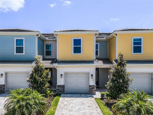 view of property featuring a garage