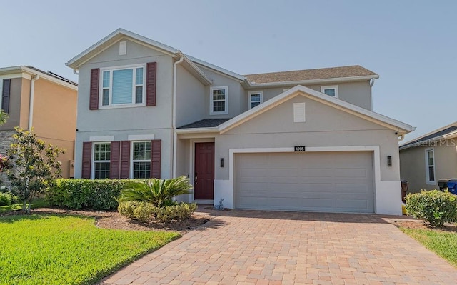 view of property with a garage