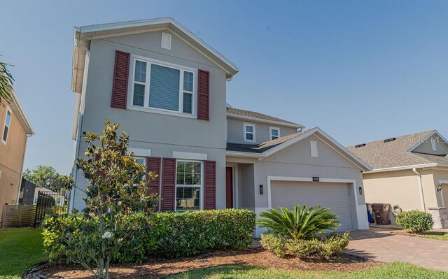 view of front of home with a garage