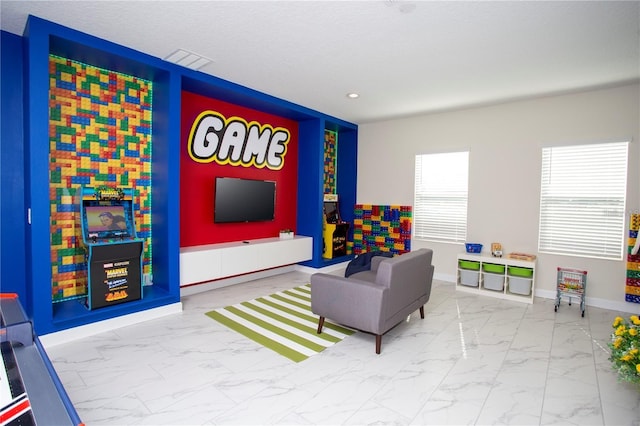 view of tiled living room