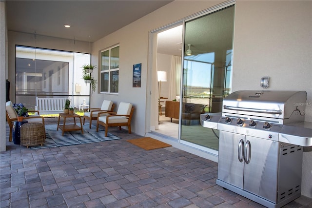 view of terrace with grilling area