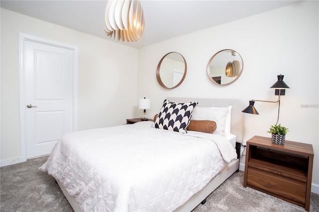 bedroom with carpet floors