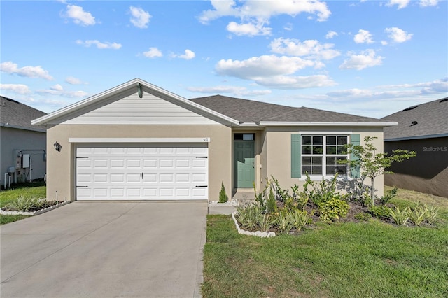 ranch-style home with a garage