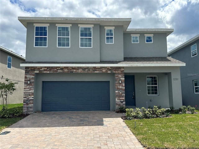 view of front of house with a garage