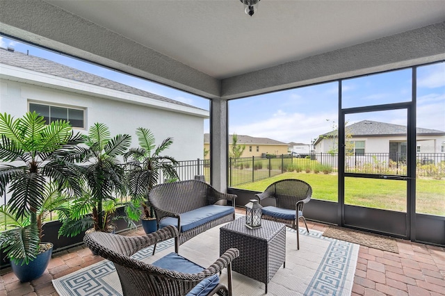 view of sunroom