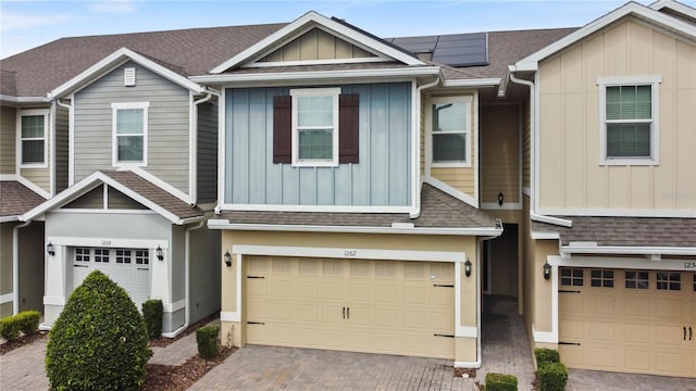 view of property with a garage