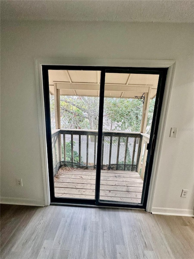 doorway with light hardwood / wood-style floors