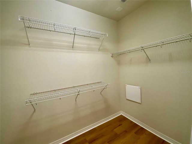 spacious closet featuring wood-type flooring