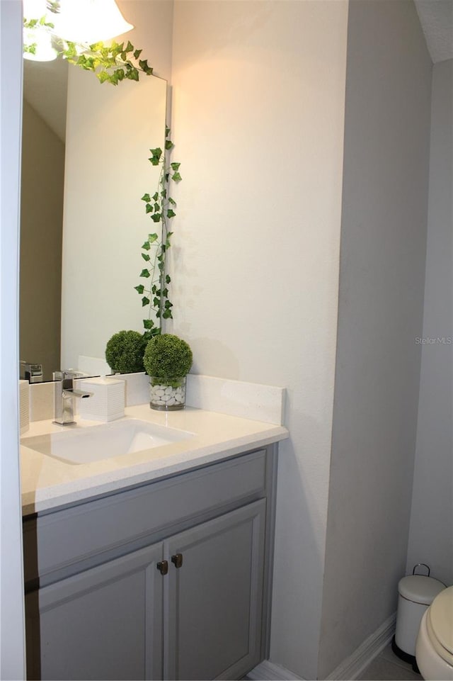 bathroom with vanity and toilet