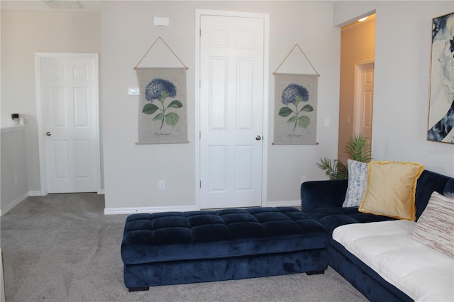 living room featuring carpet floors