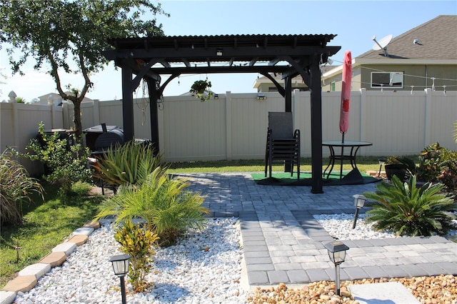 view of patio with a pergola