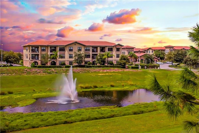 view of property's community with a water view