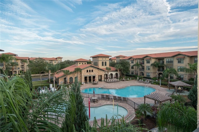 view of pool featuring a patio area