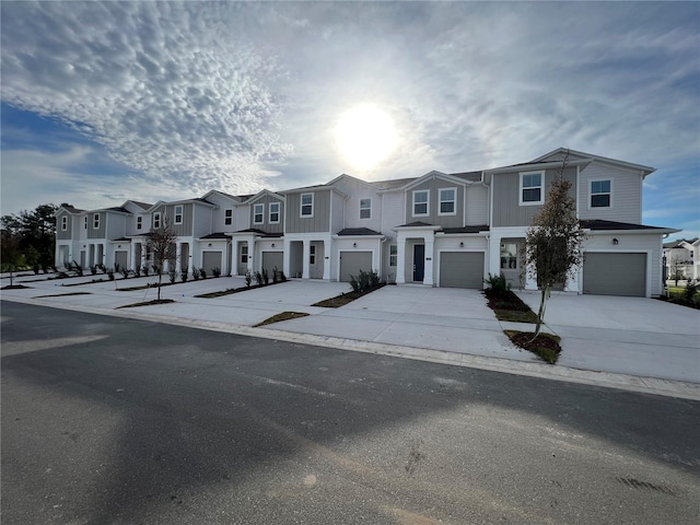 view of property with a garage