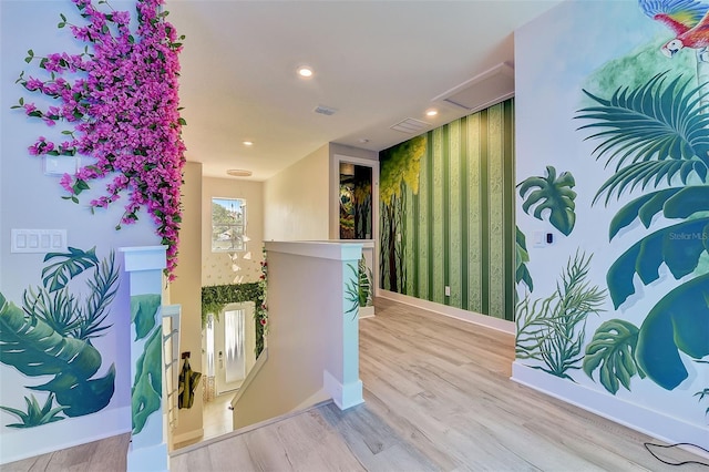 corridor featuring light hardwood / wood-style flooring