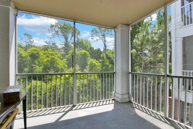 view of unfurnished sunroom