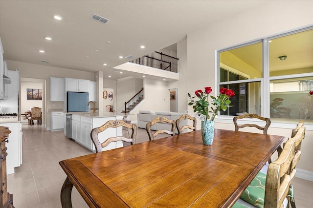 dining area featuring sink