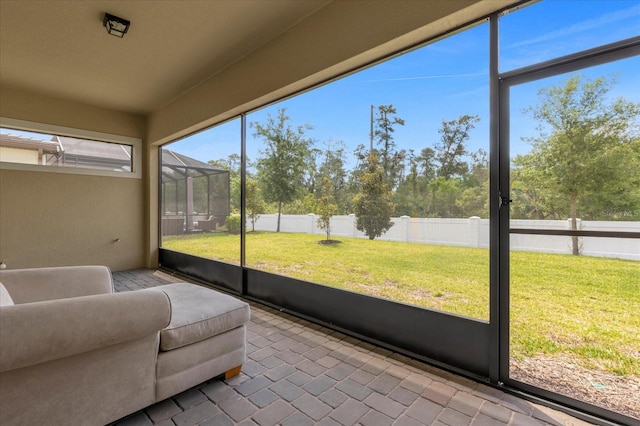 view of unfurnished sunroom