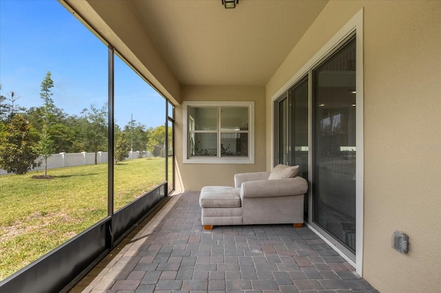 view of sunroom