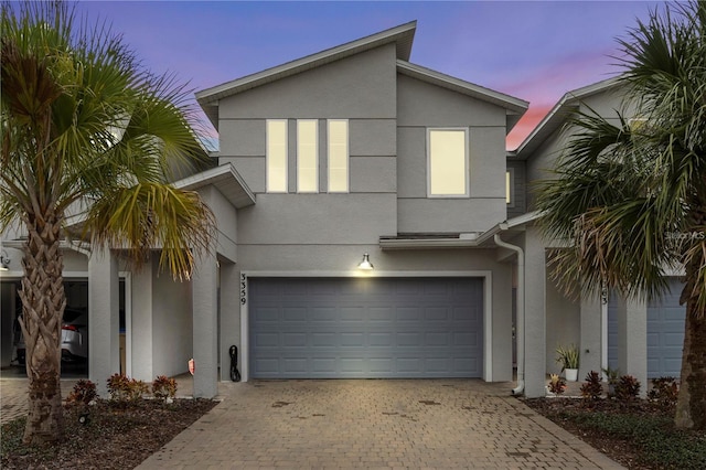 view of front of house with a garage