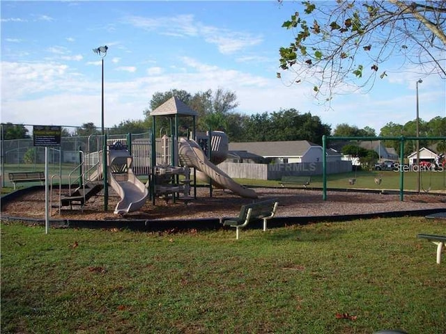 view of play area with a lawn