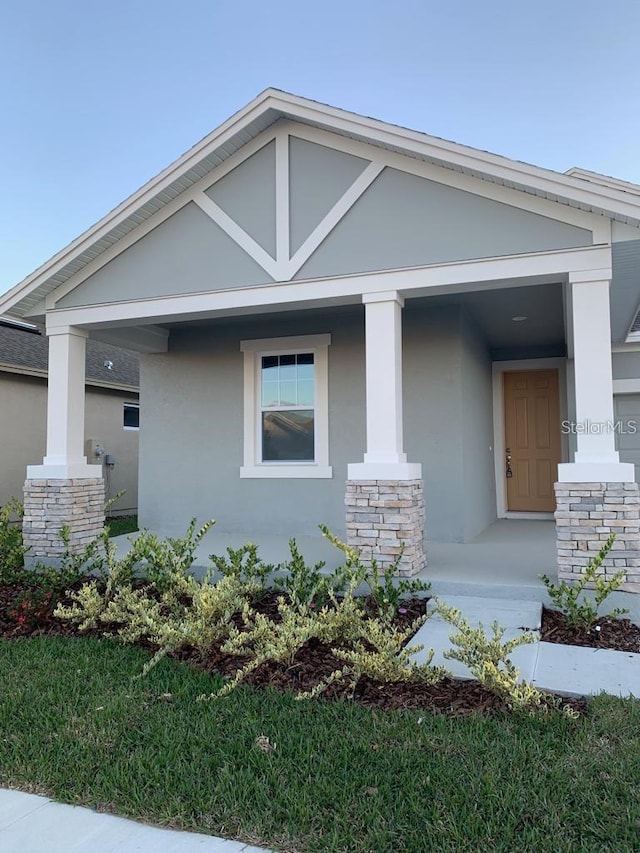 exterior space featuring covered porch