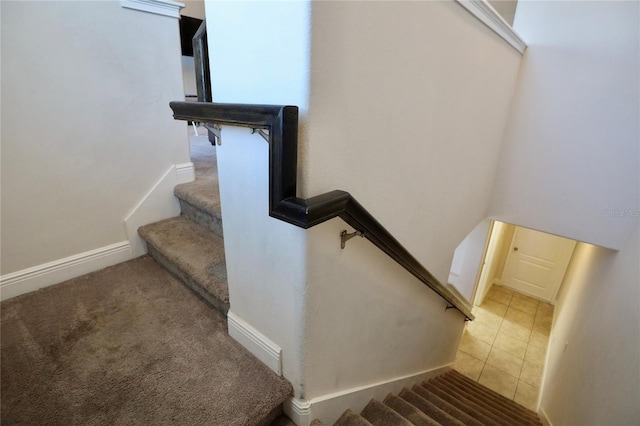 stairs with carpet floors