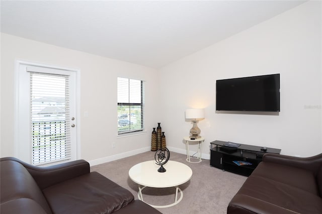 living room with carpet