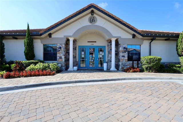 view of front of property featuring french doors