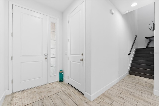 foyer featuring light hardwood / wood-style floors