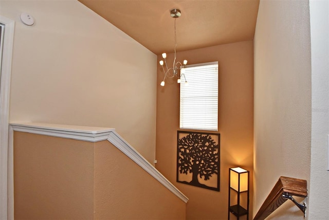 interior space featuring an inviting chandelier