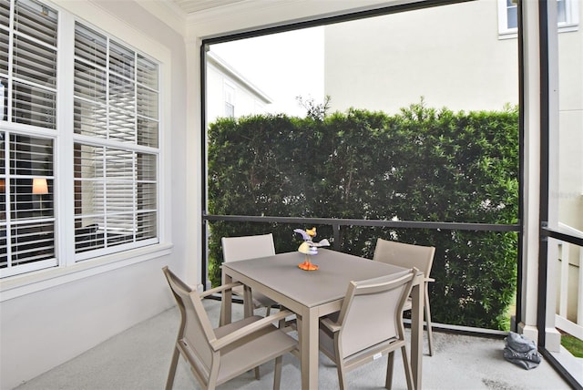 view of sunroom