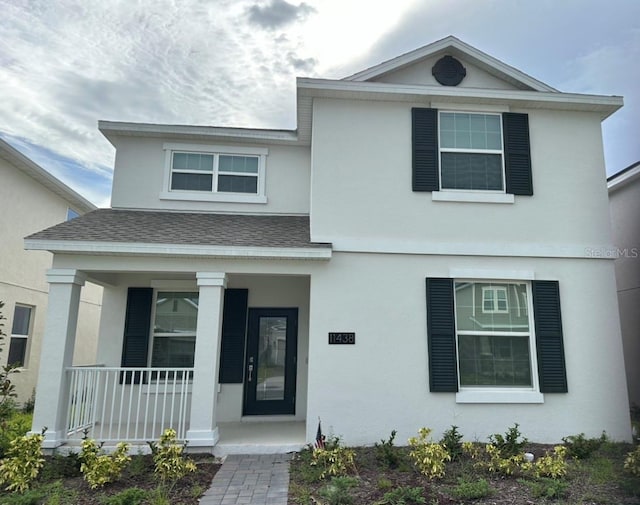 view of front of home featuring covered porch