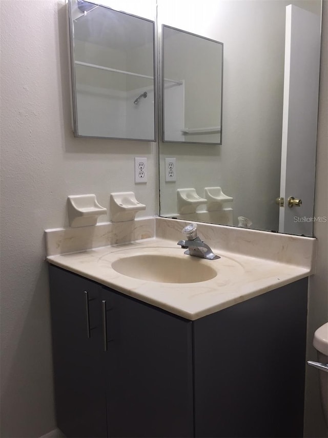 bathroom with toilet and vanity