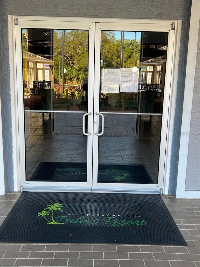 entrance to property with french doors