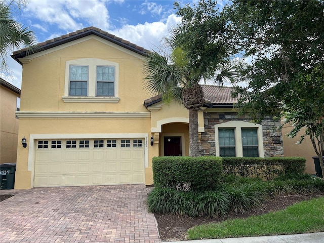 view of front of house with a garage