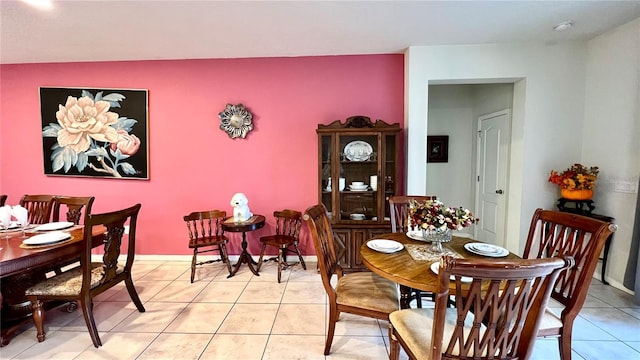 view of tiled dining space