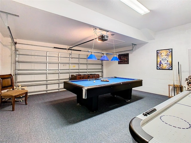 game room with pool table