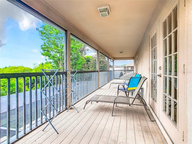 deck featuring french doors