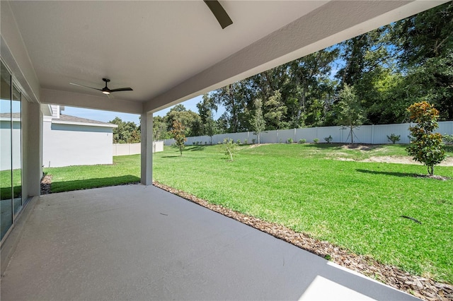 view of patio / terrace with ceiling fan