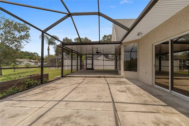 view of patio / terrace with glass enclosure