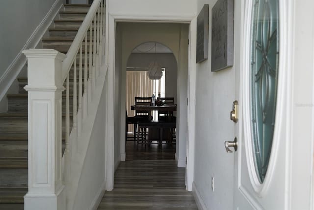 interior space featuring dark hardwood / wood-style flooring