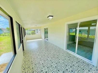 view of unfurnished sunroom