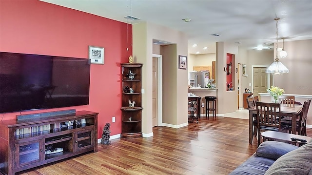 living room featuring hardwood / wood-style floors